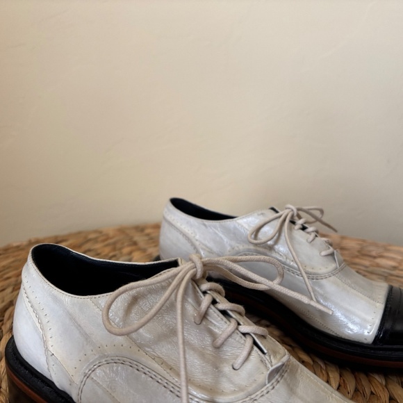 LANVIN / made in Italy / eel skin leather / FW / Oxford / lace up / 37 EU / 7 US - Picture 5 of 12